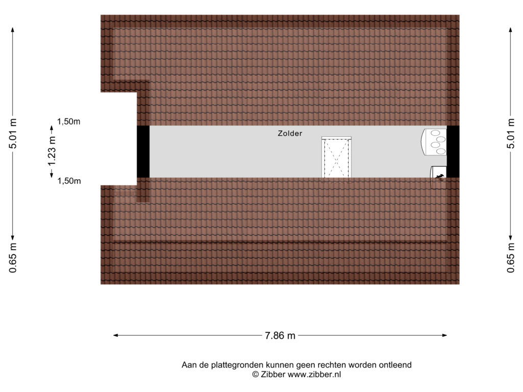 View floorplan of Zolder of Koelweg 16