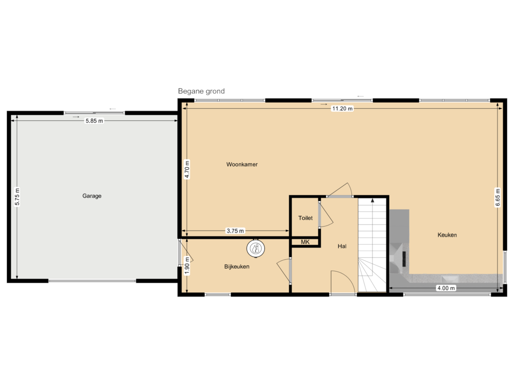 View floorplan of Begane grond of Anholt 34