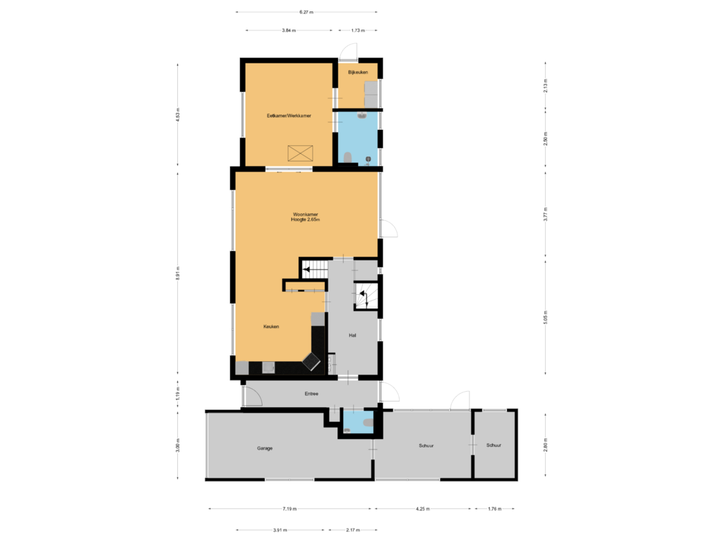 View floorplan of Begane grond of Van Leeuwenhoekstraat 53