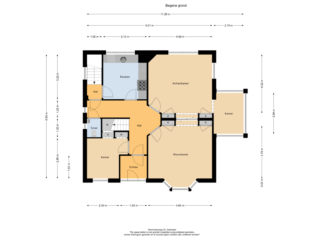 Bekijk plattegrond van Begane grond van Stommeerweg 33