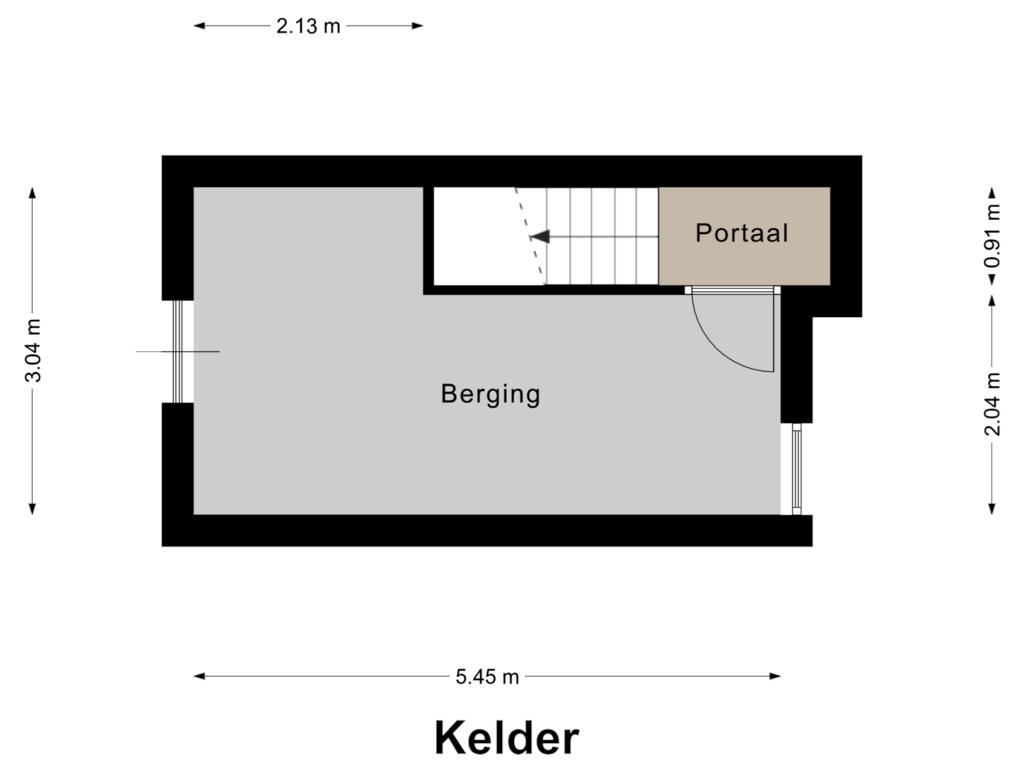 Bekijk plattegrond van Kelder van Burgemeester Hoebersstr 10