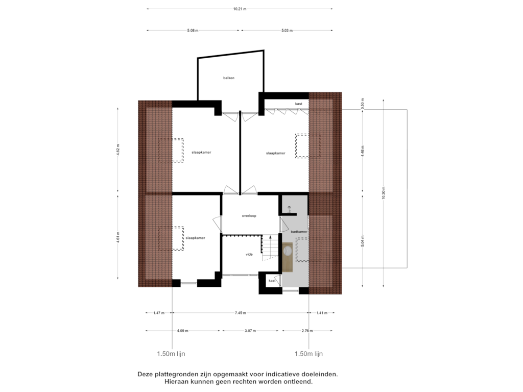 Bekijk plattegrond van Eerste Verdieping van Tureluurstraat 2