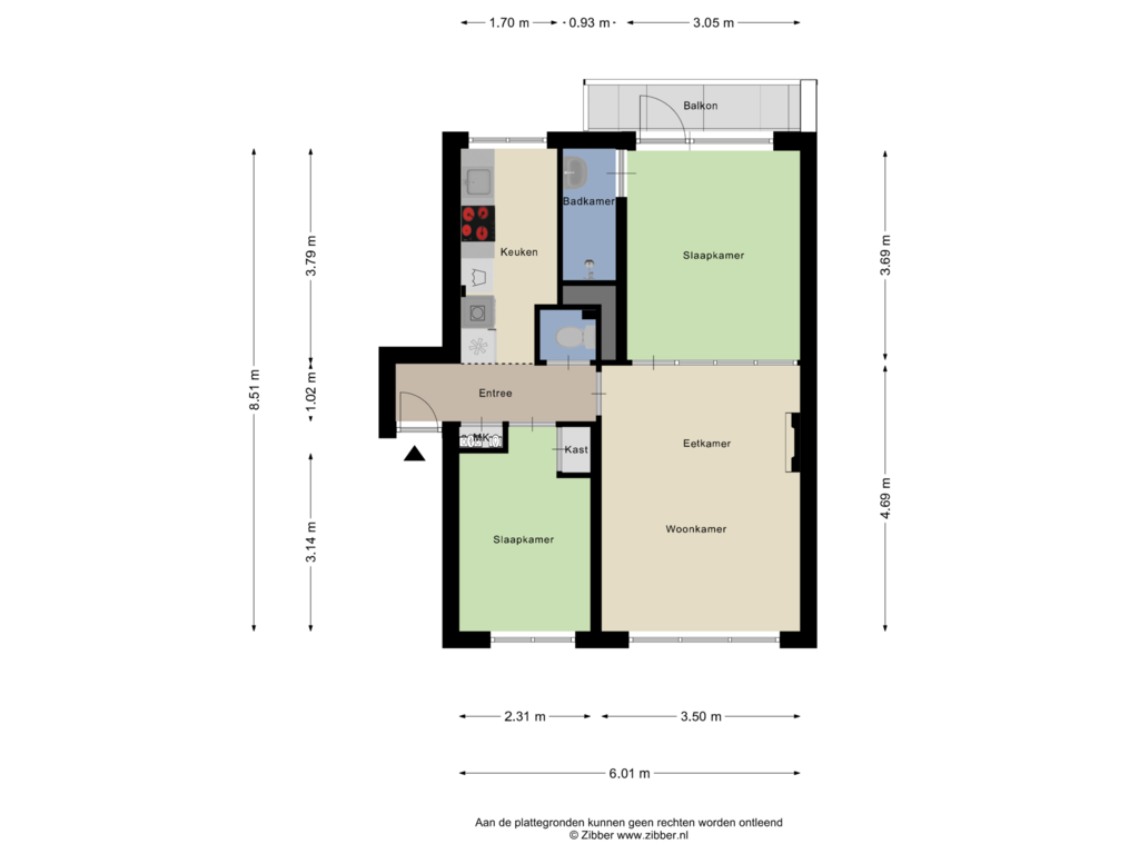 View floorplan of Appartement of Bosland 11-C