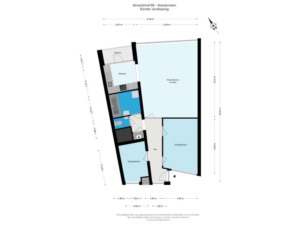 View floorplan of Eerste verdieping of Venetiëhof 60