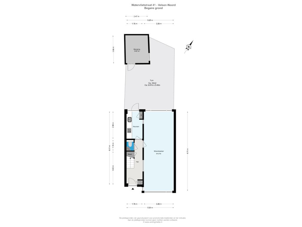 Bekijk plattegrond van Begane grond van Watervlietstraat 41