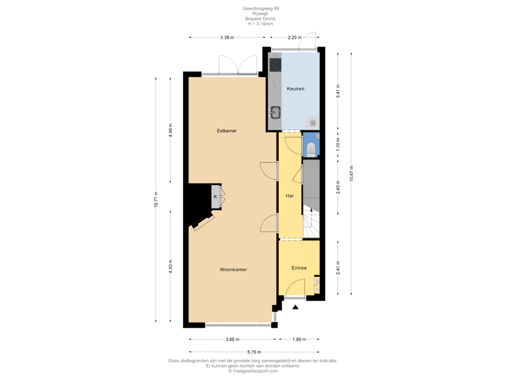 View floorplan of Begane grond of Geestbrugweg 89