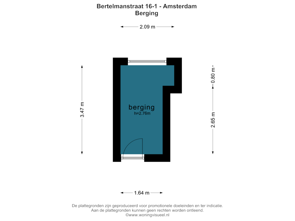 Bekijk plattegrond van BERGING van Bertelmanstraat 16-1