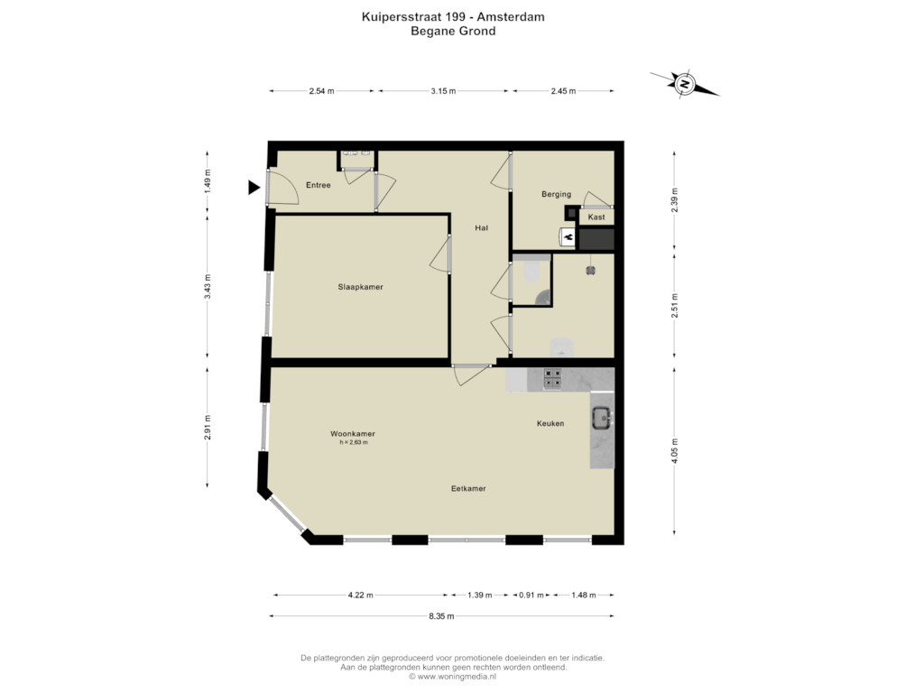 Bekijk plattegrond van Begane Grond van Kuipersstraat 199