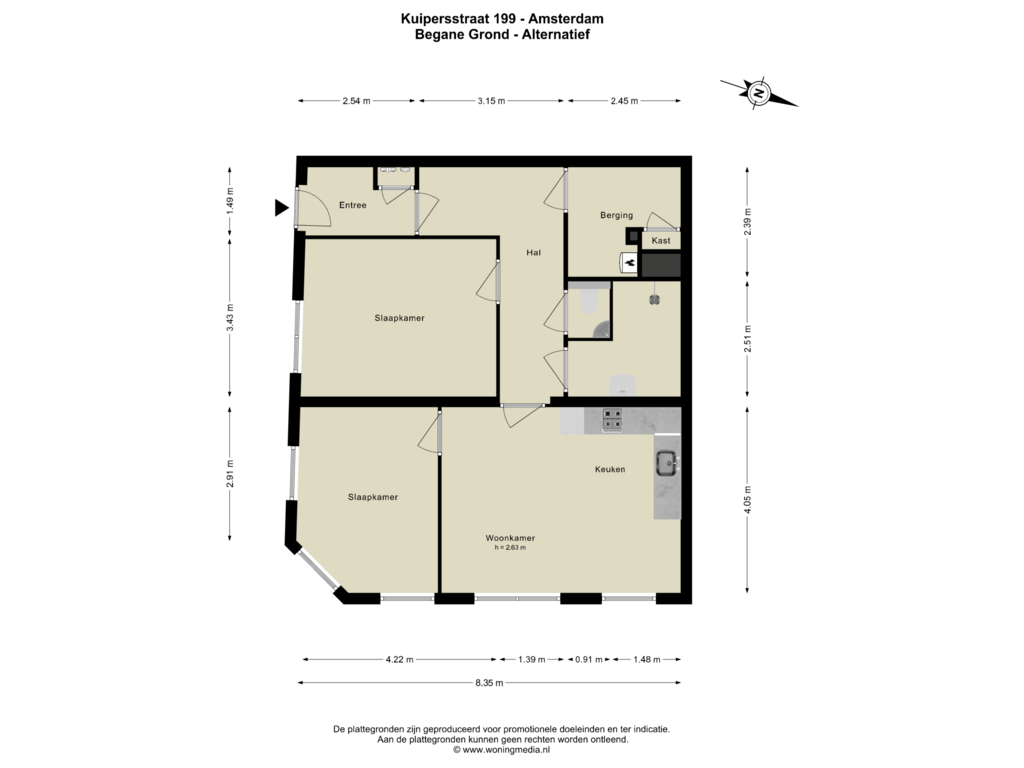 Bekijk plattegrond van Begane Grond - Alternatief van Kuipersstraat 199