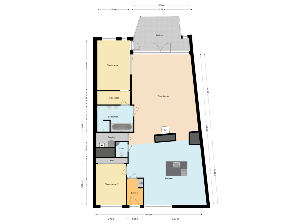 Bekijk plattegrond van Appartement van Vuurtorenplein 23