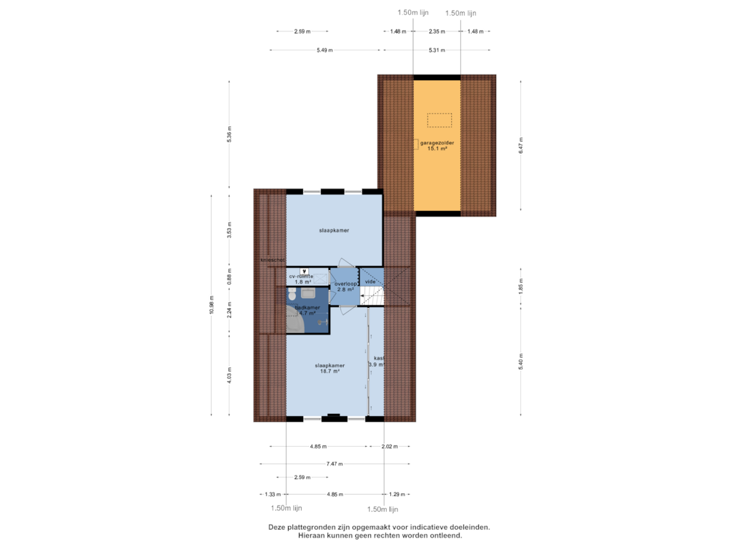 Bekijk plattegrond van 1e verdieping van Weverslaan 42