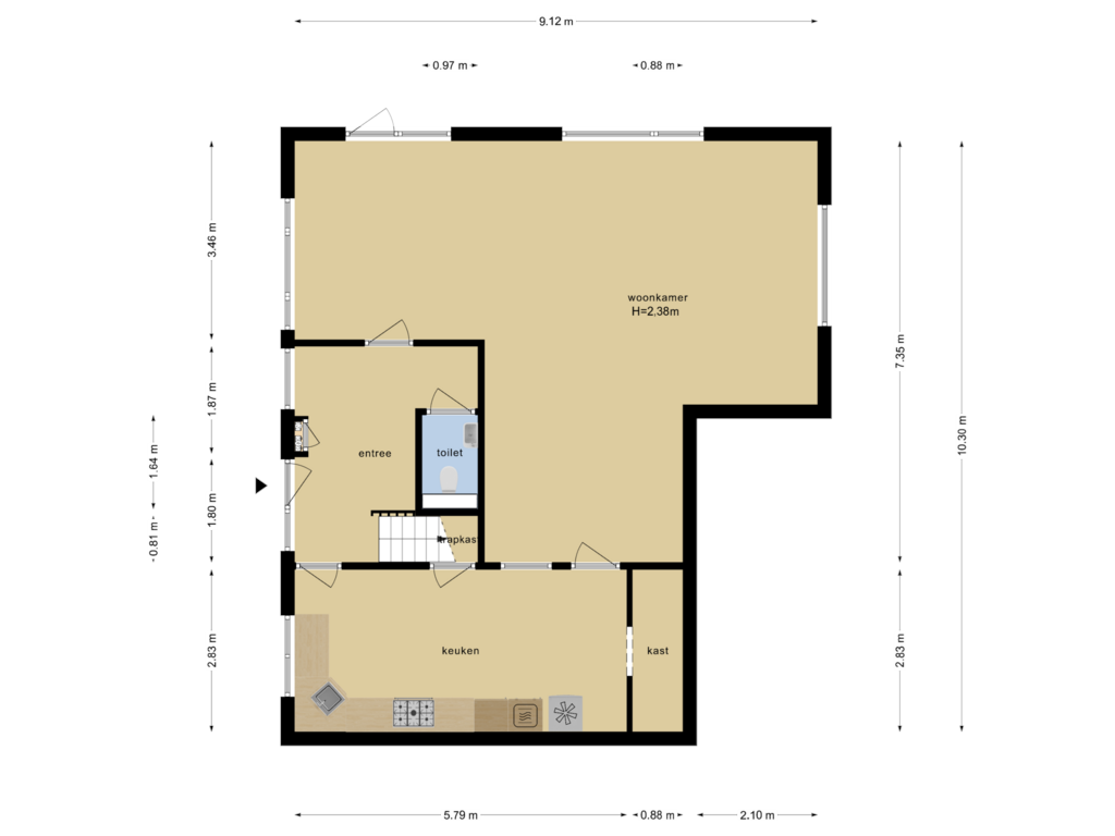 Bekijk plattegrond van Begane Grond van Molenkade 15