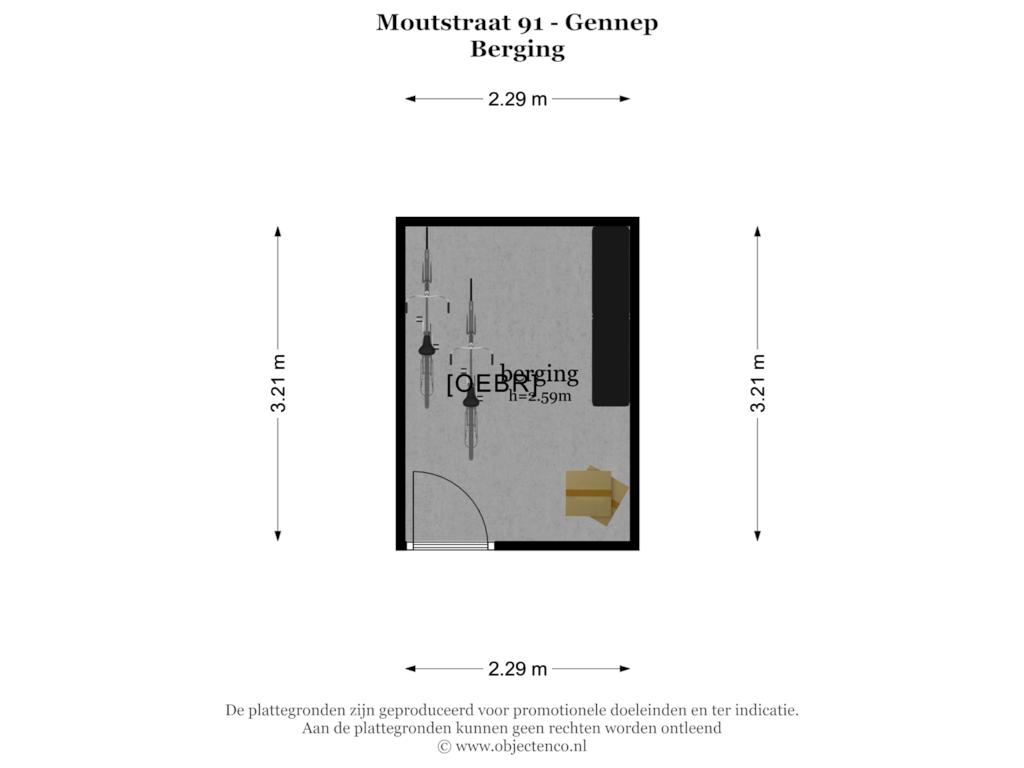 Bekijk plattegrond van BERGING van Moutstraat 91