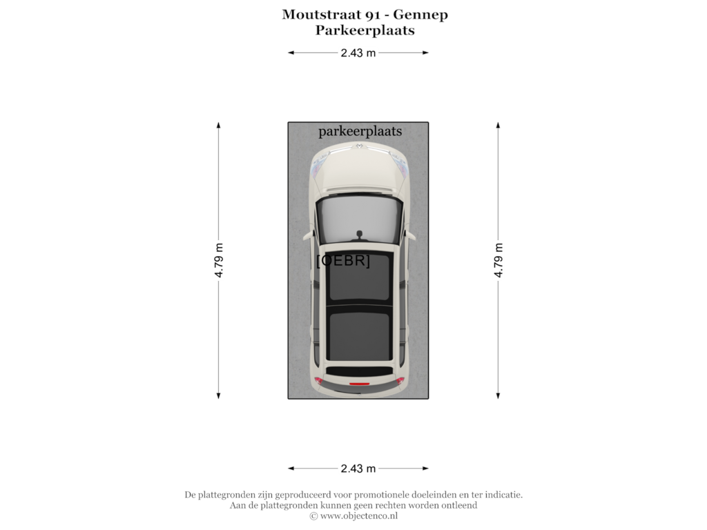 Bekijk plattegrond van PARKEERPLAATS van Moutstraat 91