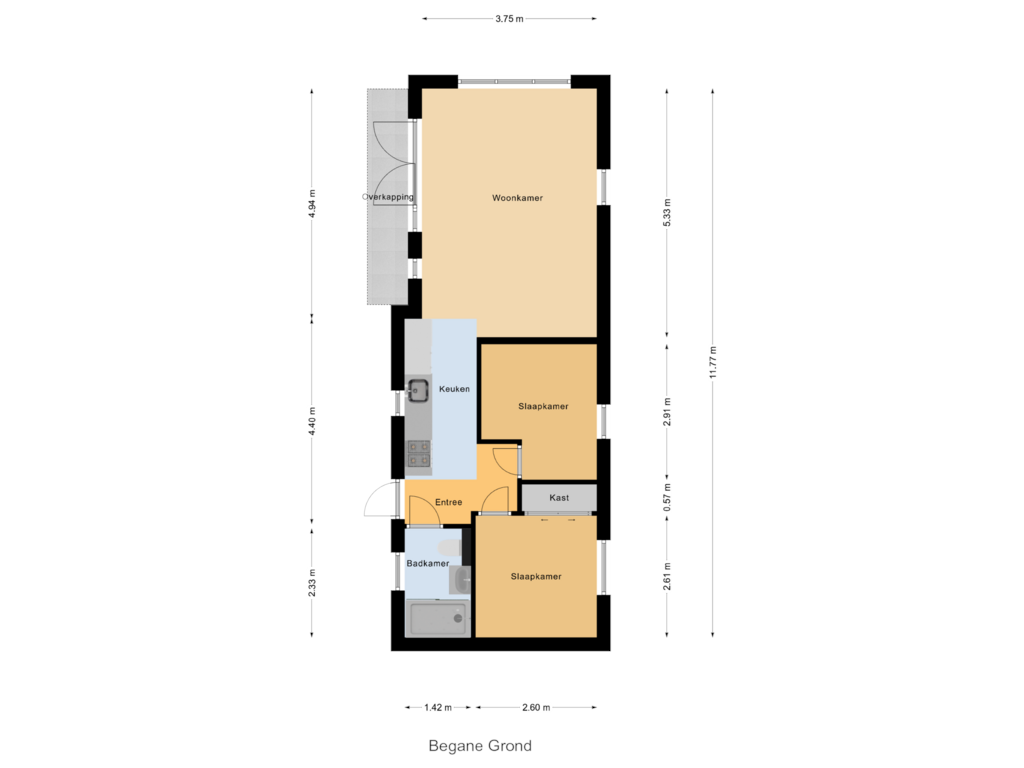 Bekijk plattegrond van Begane Grond van Harderwijkerweg 248-501