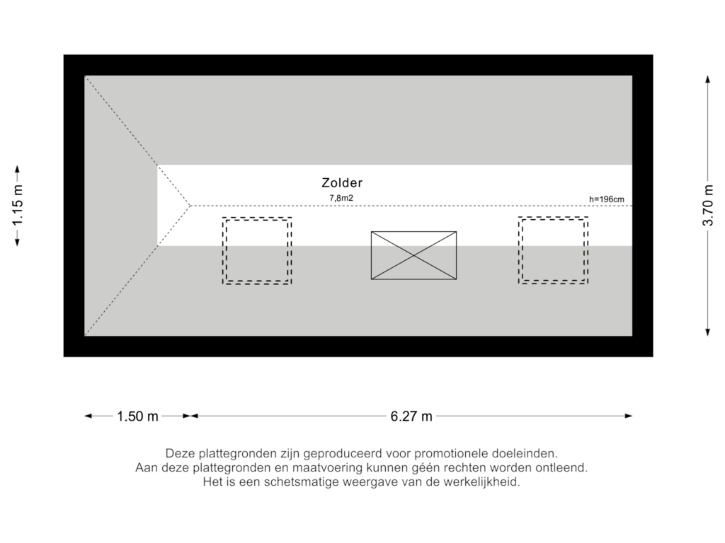 Bekijk plattegrond van Bergzolder van Kerkstraat 20