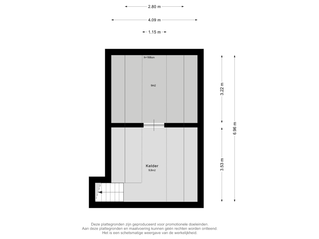 Bekijk plattegrond van Kelder van Kerkstraat 20