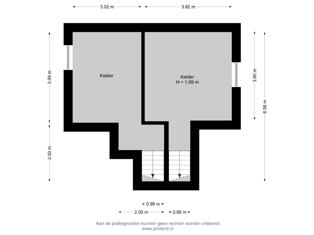 Bekijk plattegrond van Kelder van Loosterweg 2