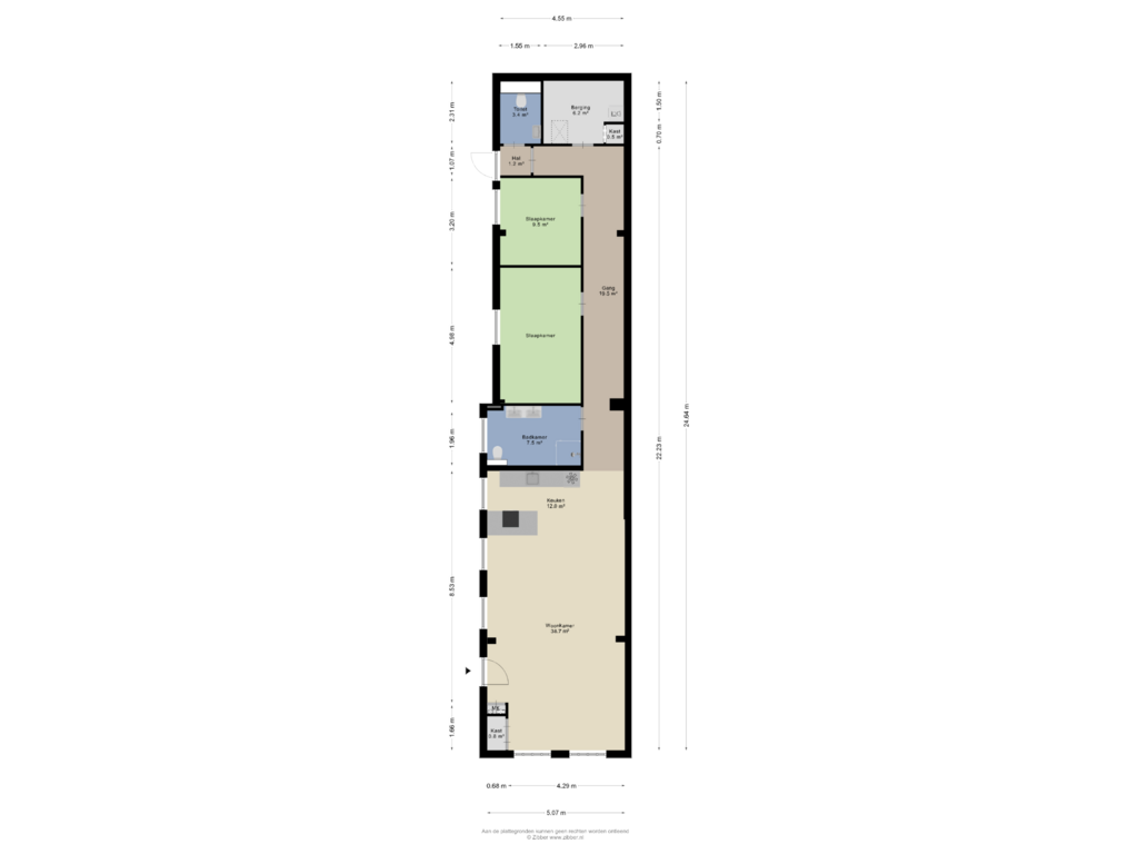 Bekijk plattegrond van Begane Grond van Buiten Walevest 15-A