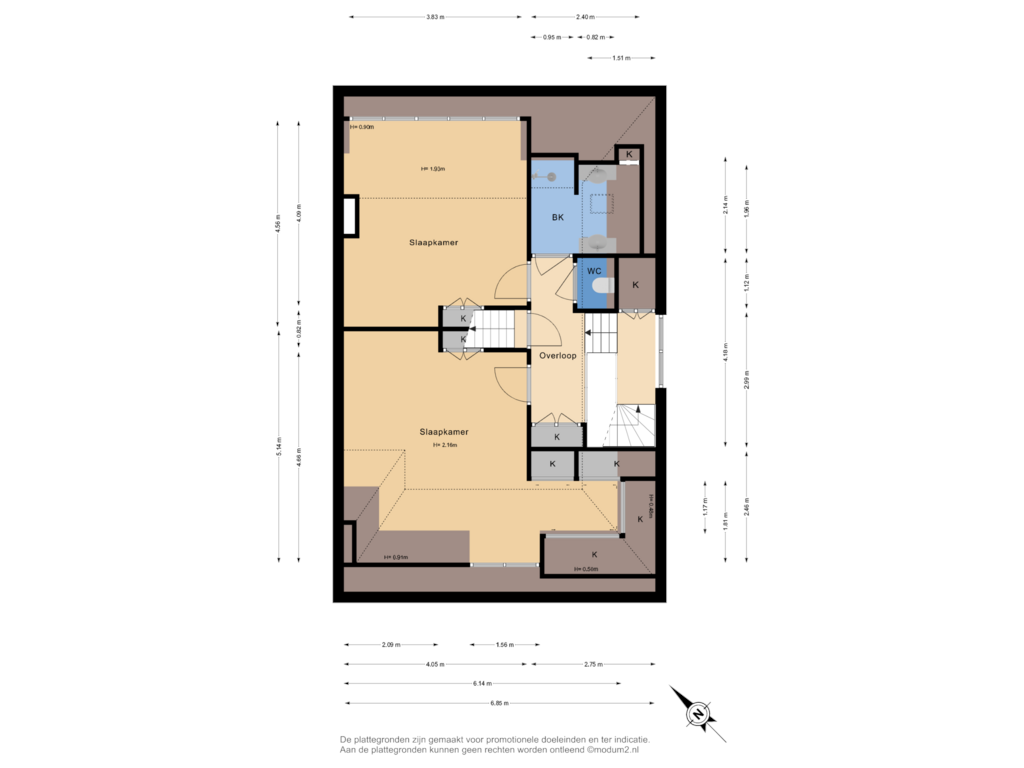 Bekijk plattegrond van 2e Verdieping van Van Zuylen van Nijeveltstraat 72