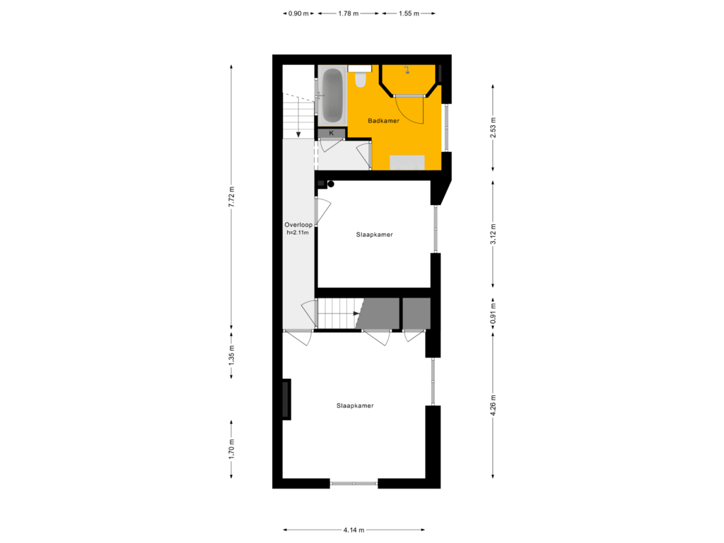 Bekijk plattegrond van 1e Verdieping van Wijdstraat 23