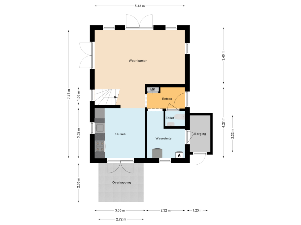 Bekijk plattegrond van Begane grond van Wevelsweg 335