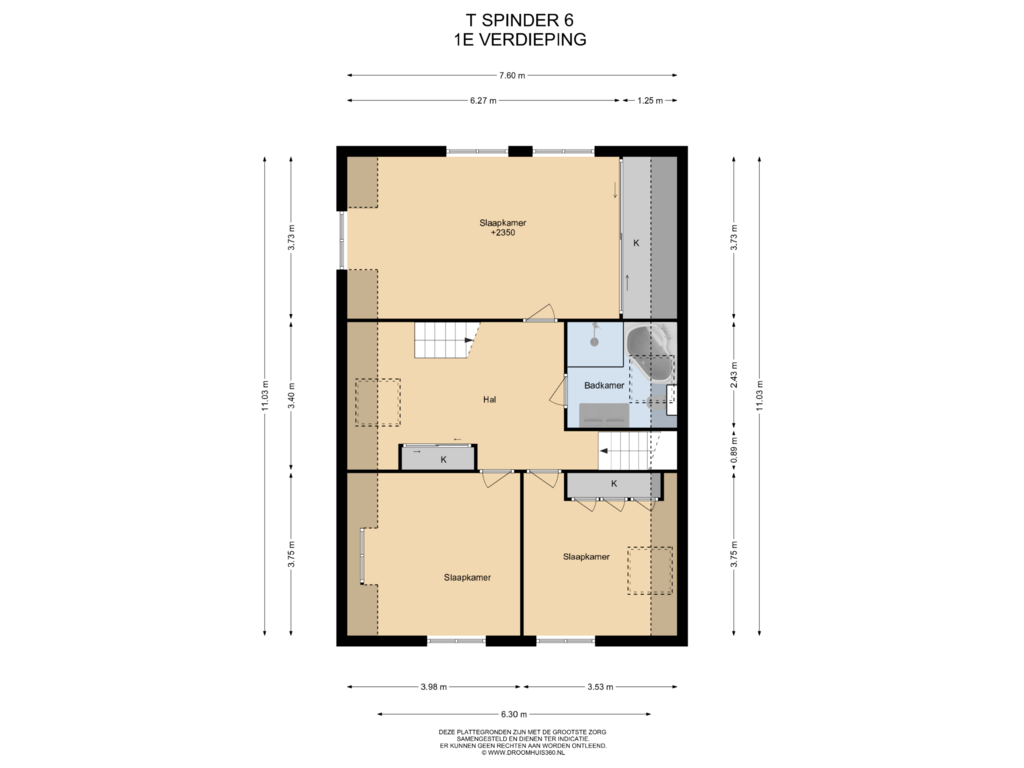 Bekijk plattegrond van 1E Verdieping van 't Spinder 6