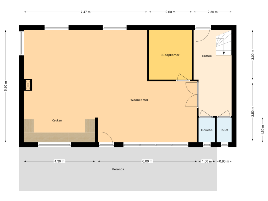 Bekijk plattegrond van Begane Grond van Molenstraat 8