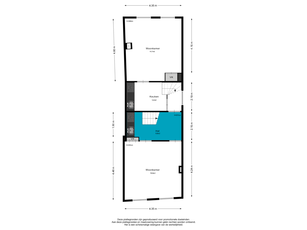 Bekijk plattegrond van 1e Verdieping van Weerstraat 15