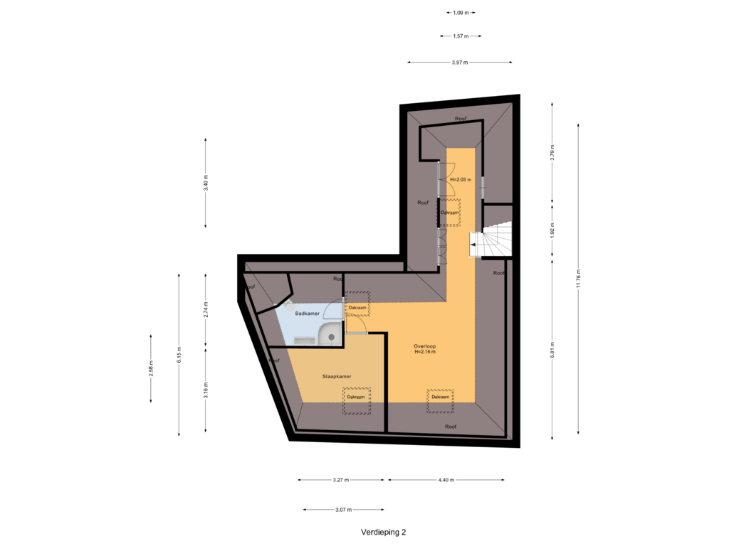 Bekijk plattegrond van Verdieping 2 van Havenweg 5-A