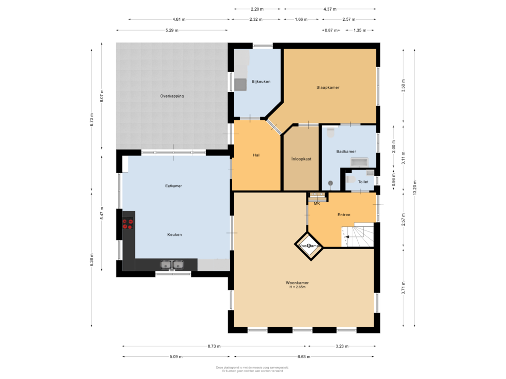 Bekijk plattegrond van Begane grond van Krommewijk 19