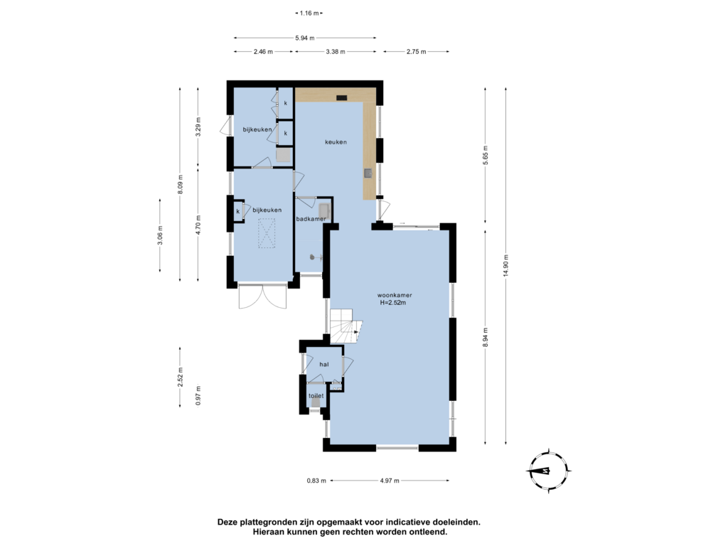 View floorplan of Begane grond of Weiver 10