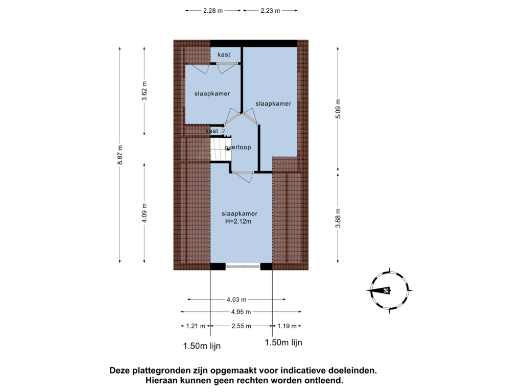 View floorplan of 1e verdieping of Weiver 10