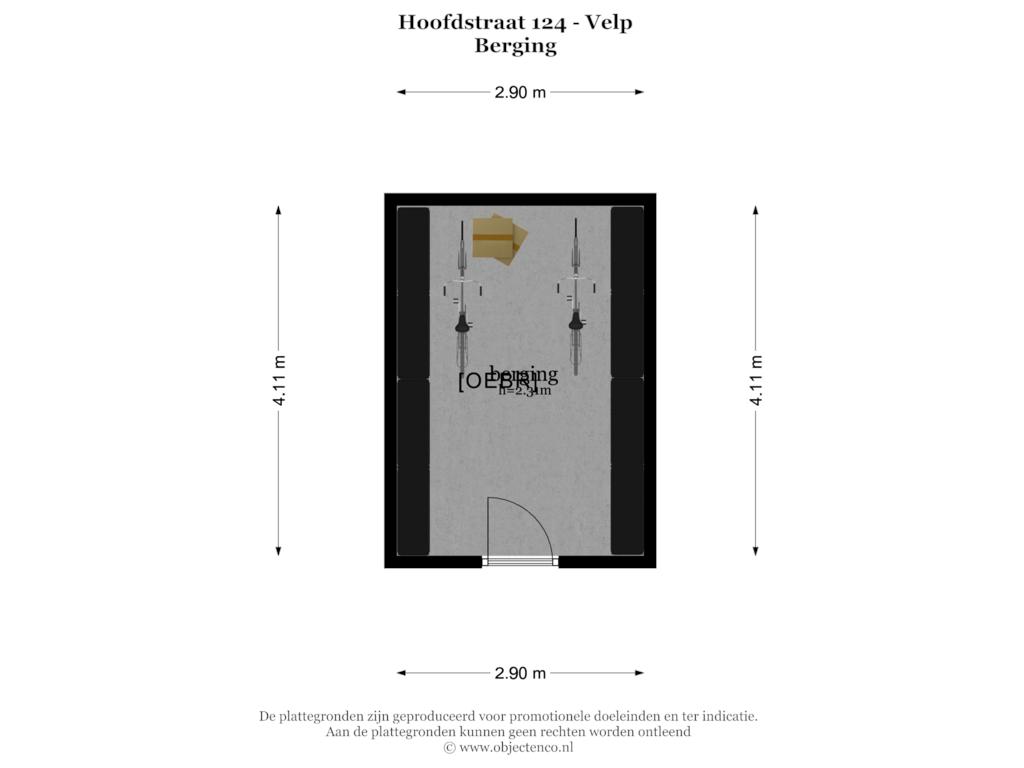 Bekijk plattegrond van BERGING van Hoofdstraat 124