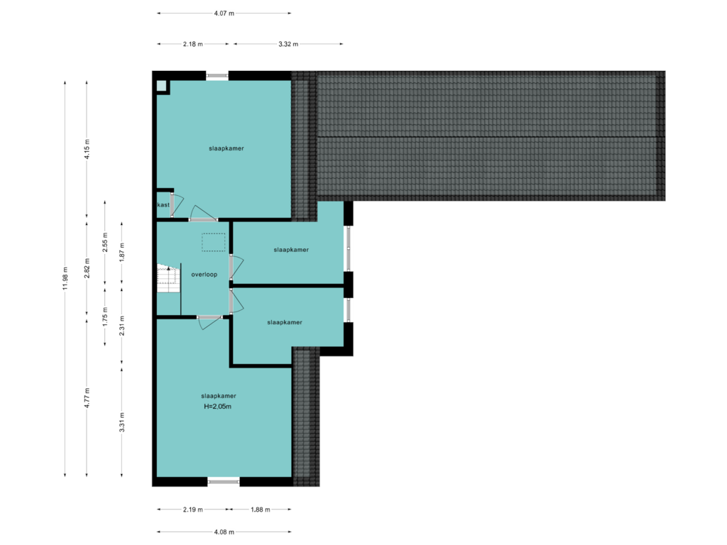 Bekijk plattegrond van Eerste verdieping van Noordereinde 51