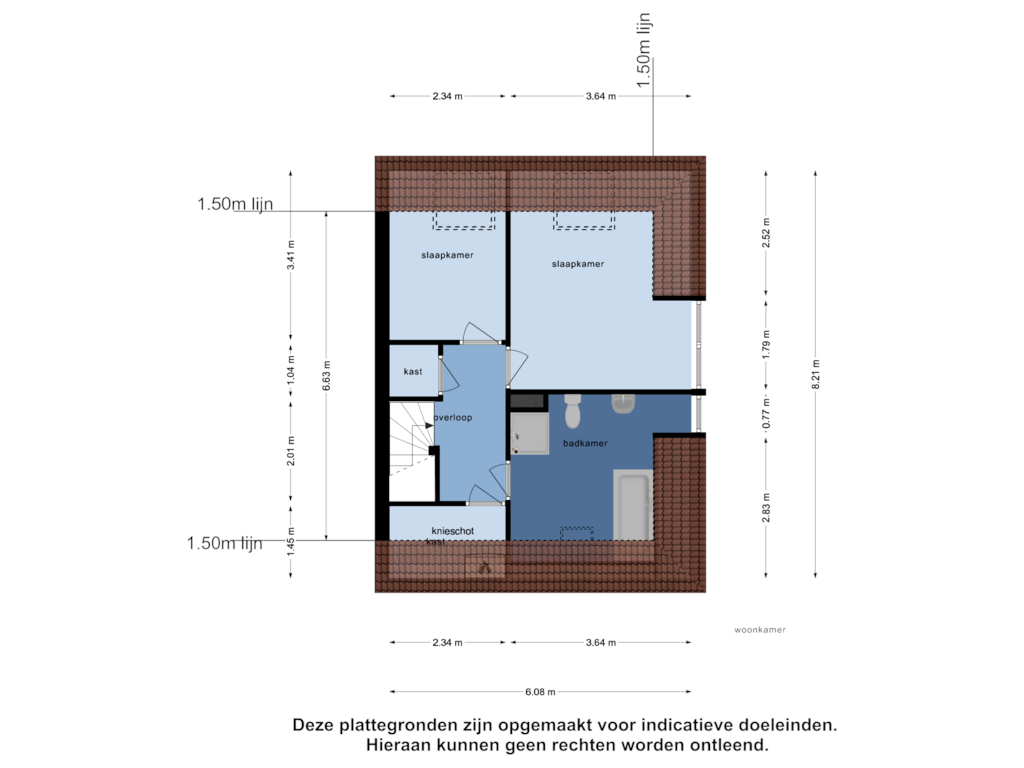 Bekijk plattegrond van Eerste Verdieping van Zuidwal 18