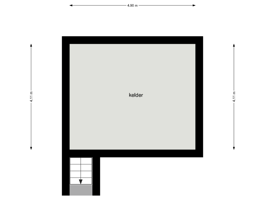 View floorplan of kelder of Herengracht 111