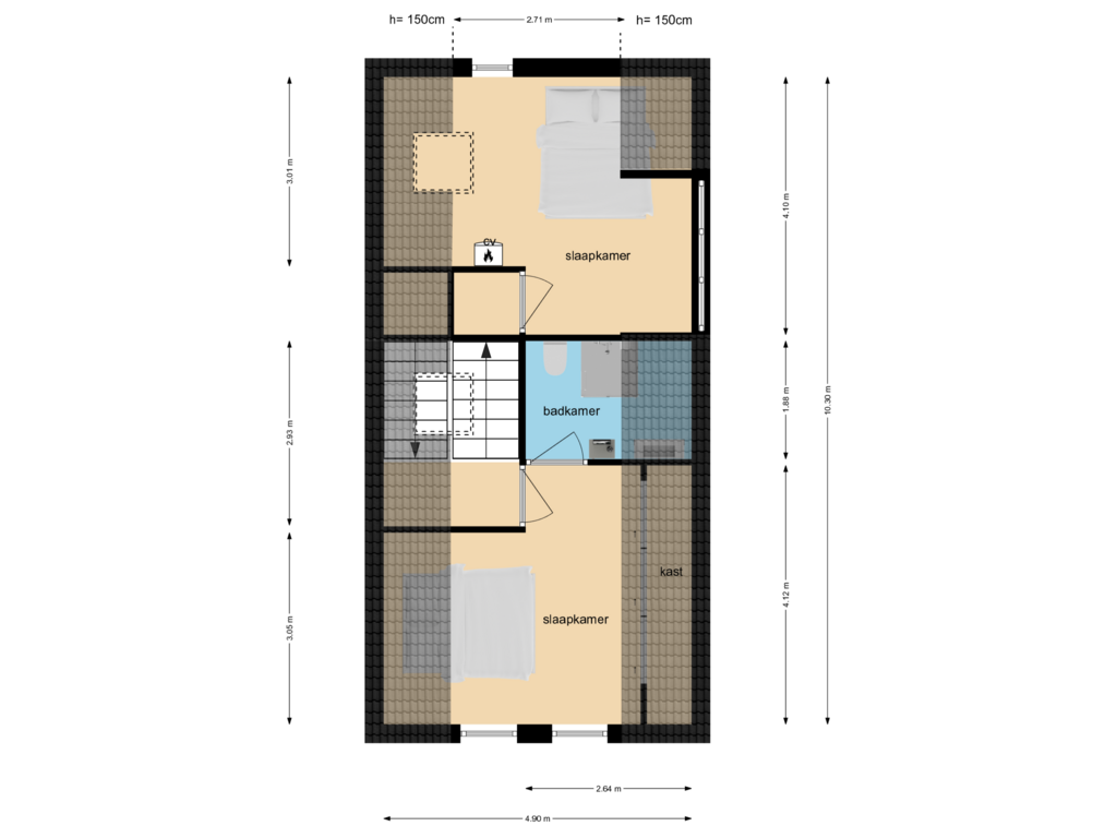 View floorplan of 2e  verdieping of Herengracht 111