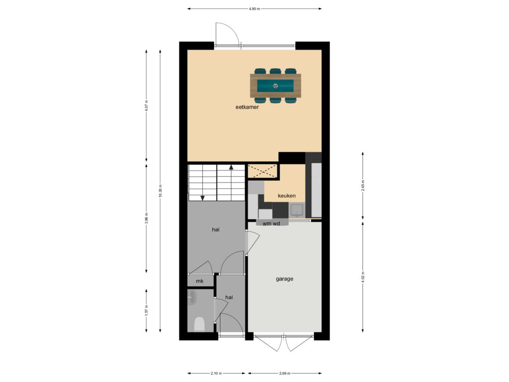 View floorplan of beganegrond of Herengracht 111