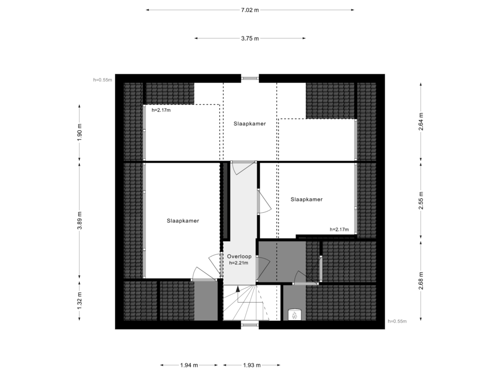 View floorplan of 2e Verdieping of Dwarsstraat 17