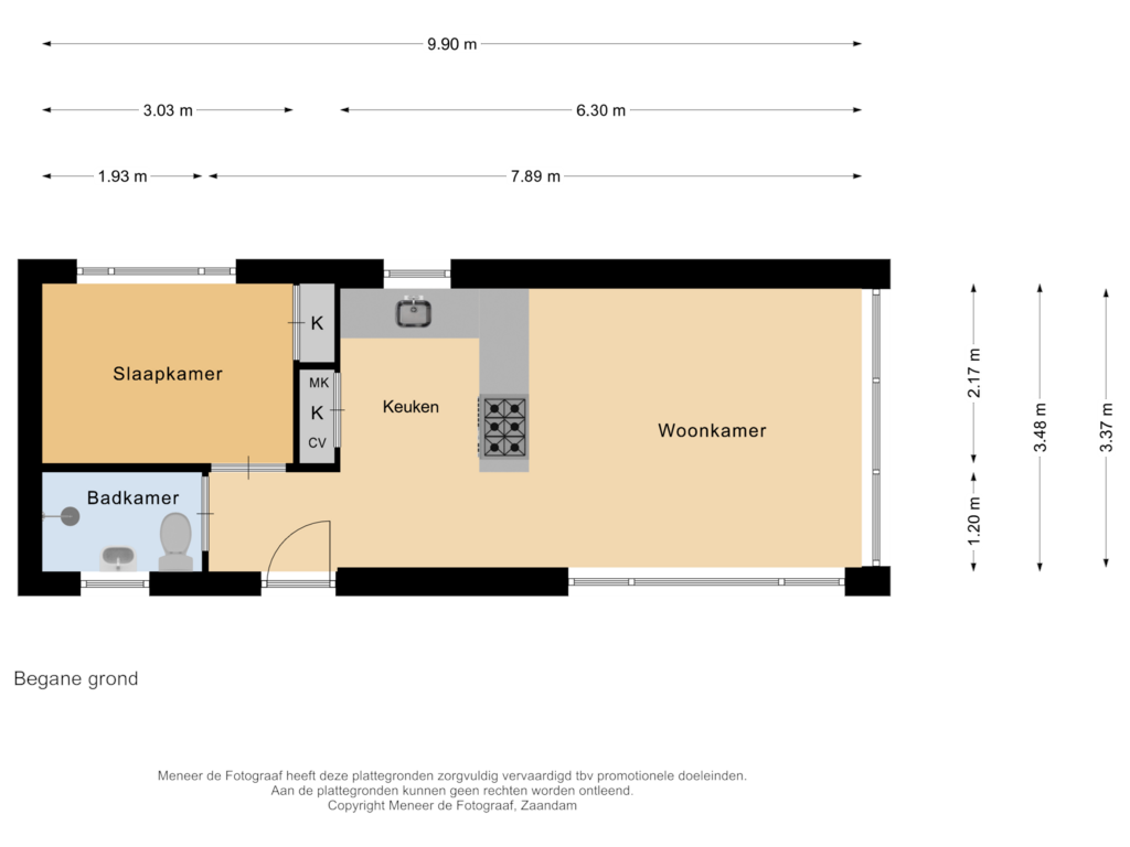 View floorplan of Begane grond of Meije 164-D