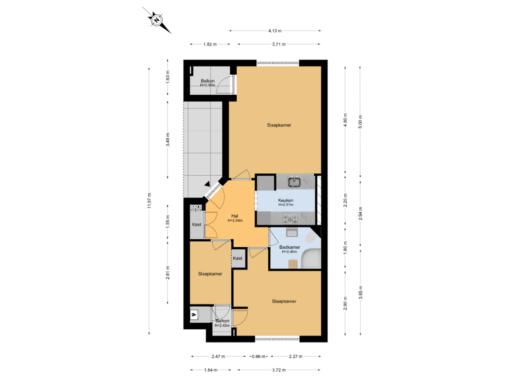 Bekijk plattegrond van 1e Verdieping van Spaarne 183