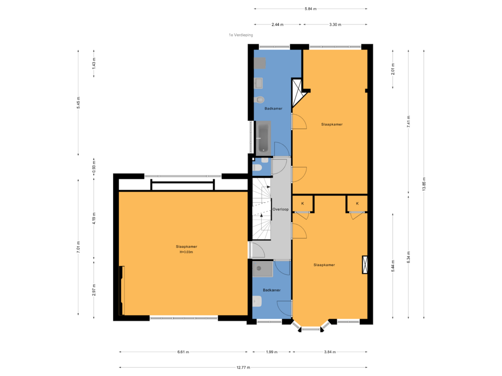 Bekijk plattegrond van 1e Verdieping van Van Beuningenstraat 20