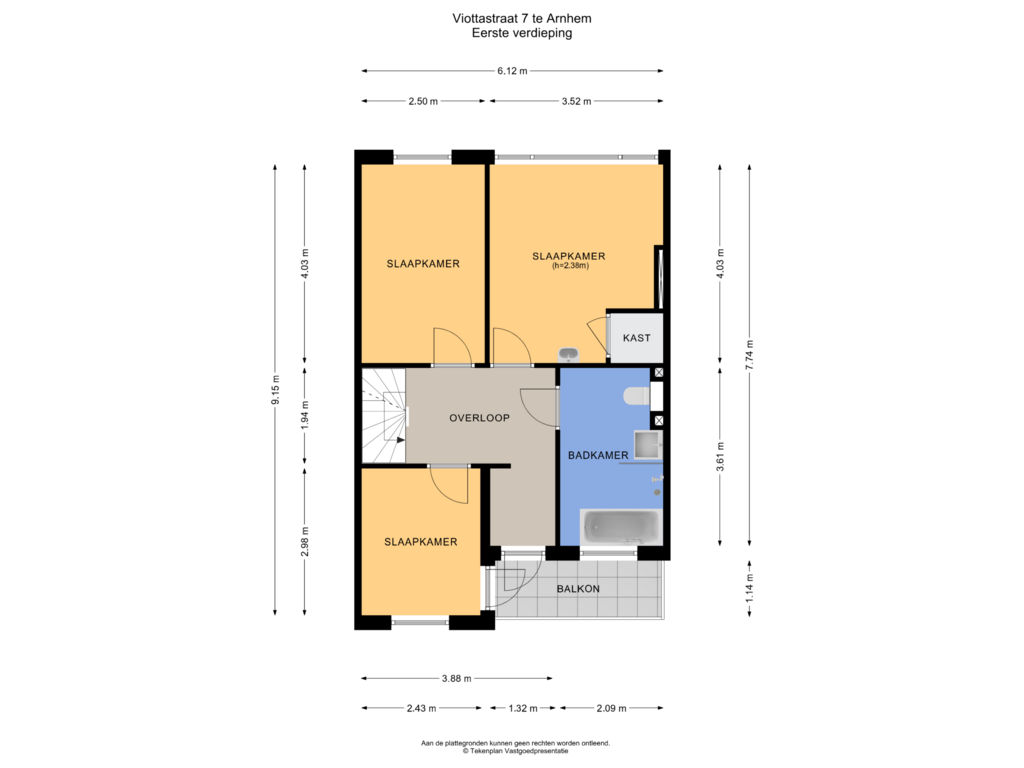 Bekijk plattegrond van Eerste verdieping van Viottastraat 7