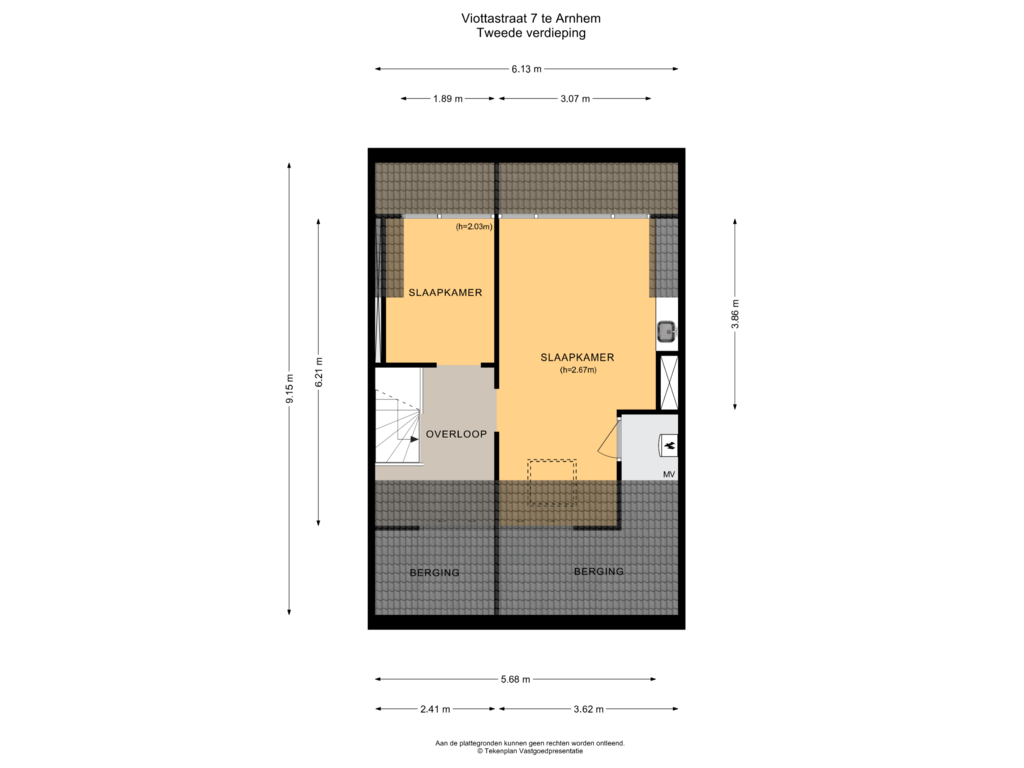 Bekijk plattegrond van Tweede verdieping van Viottastraat 7