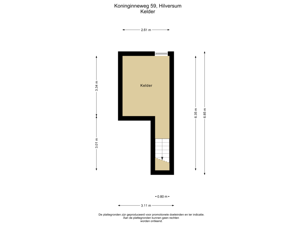 Bekijk plattegrond van Kelder van Koninginneweg 59