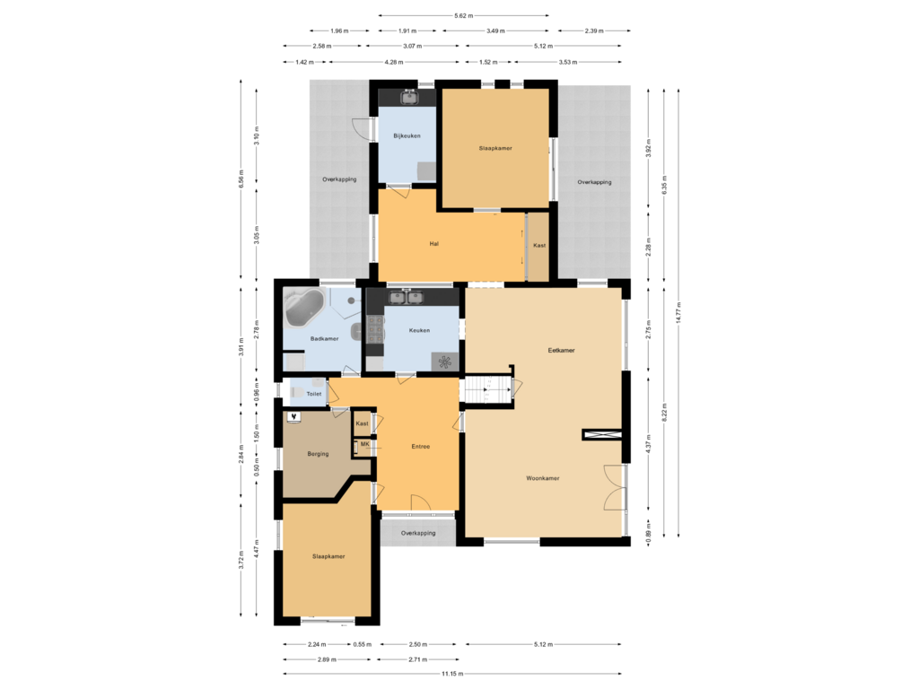 Bekijk plattegrond van Begane grond van Ommerweg 11