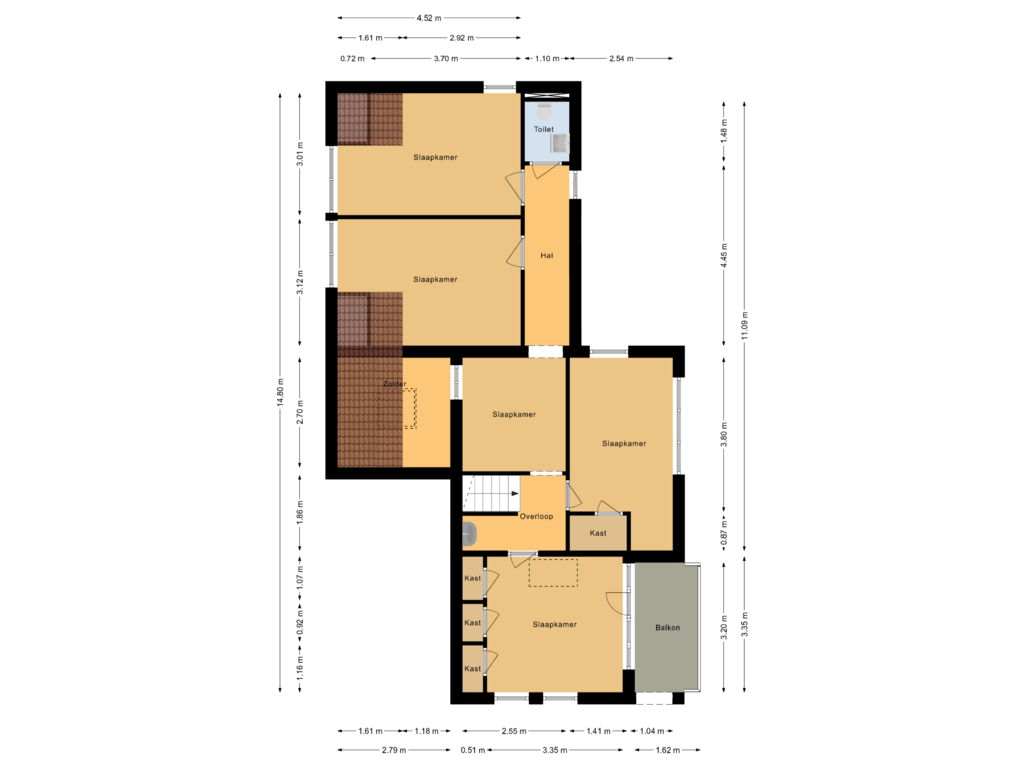 Bekijk plattegrond van Eerste verdieping van Ommerweg 11