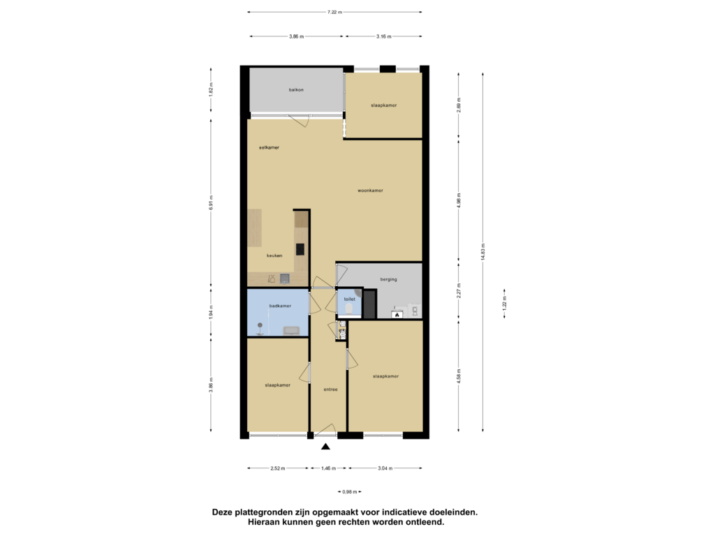 Bekijk plattegrond van Appartement van Sam van Houtenstraat 191-D