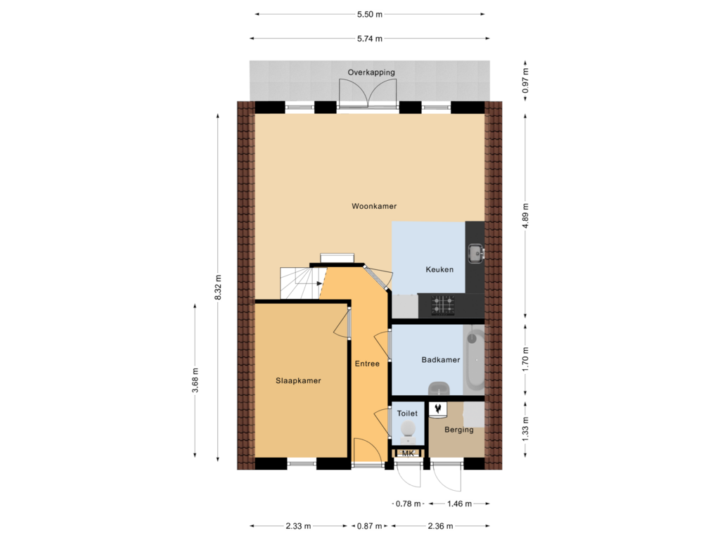 Bekijk plattegrond van Begane grond van Boslaan 1-R206